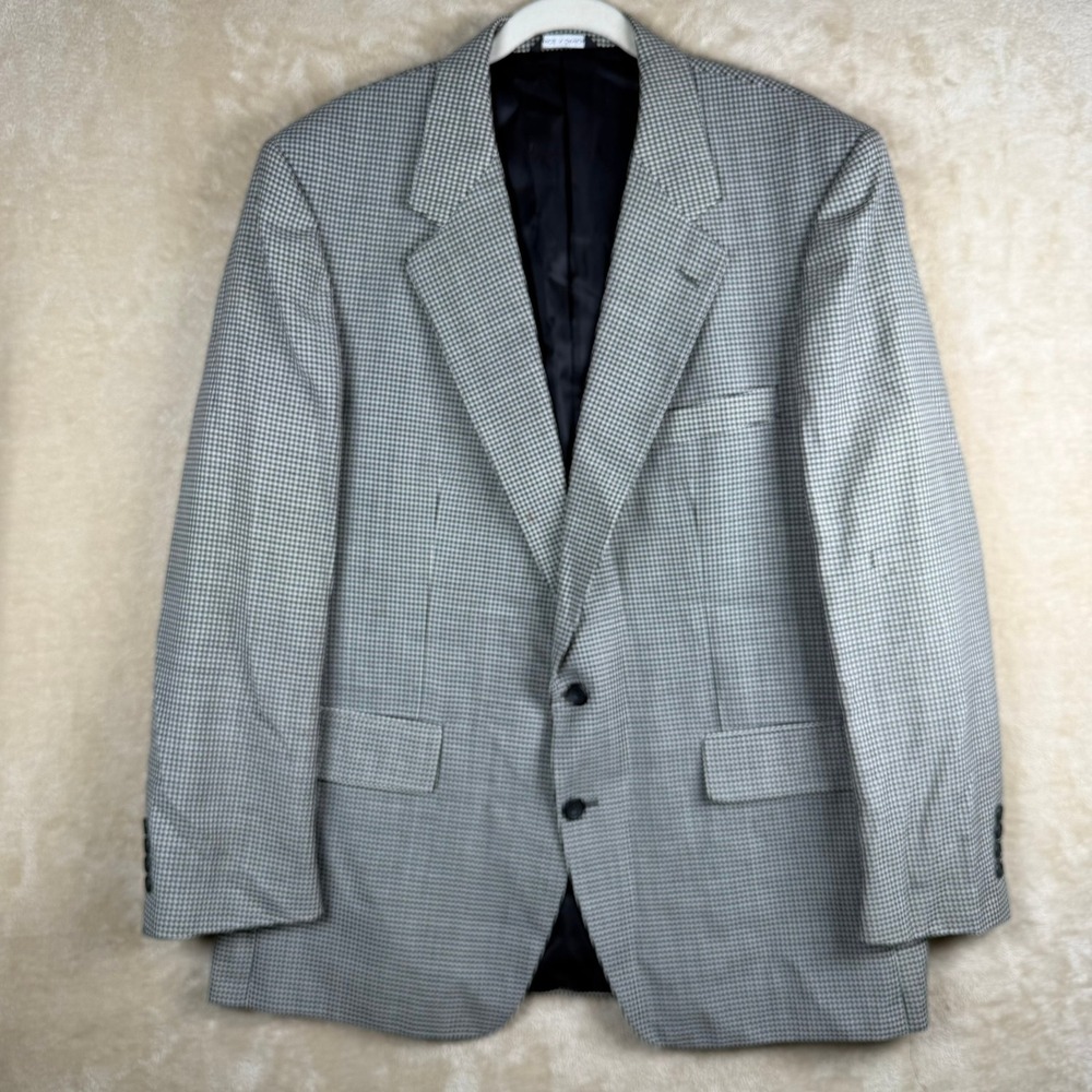 Aquascutum of London Mens Blazer 100% Wool Houndstooth Tailored 44R *READ*‎